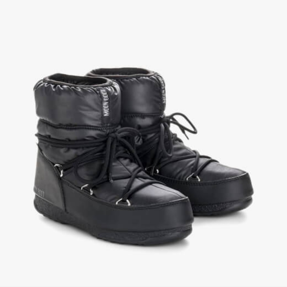 MOON BOOTS Black Nylon Low Moon Boot - Picture 2 of 12